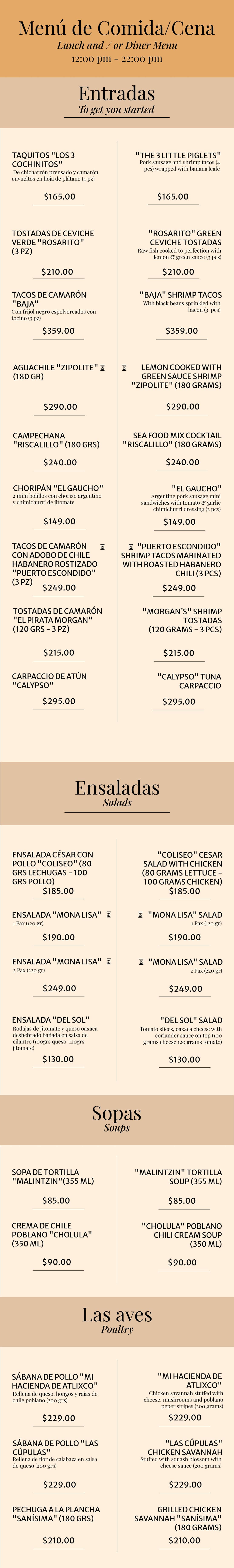 comida-cena Hotel Irma